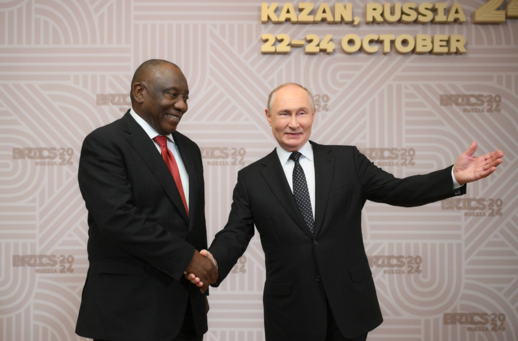 Putin welcomes South African President Cyril Ramaphosa 